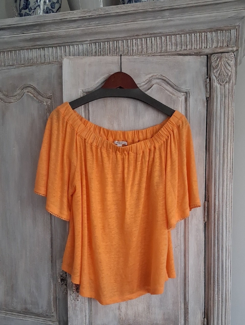 Women's Off-Shoulder Orange Top